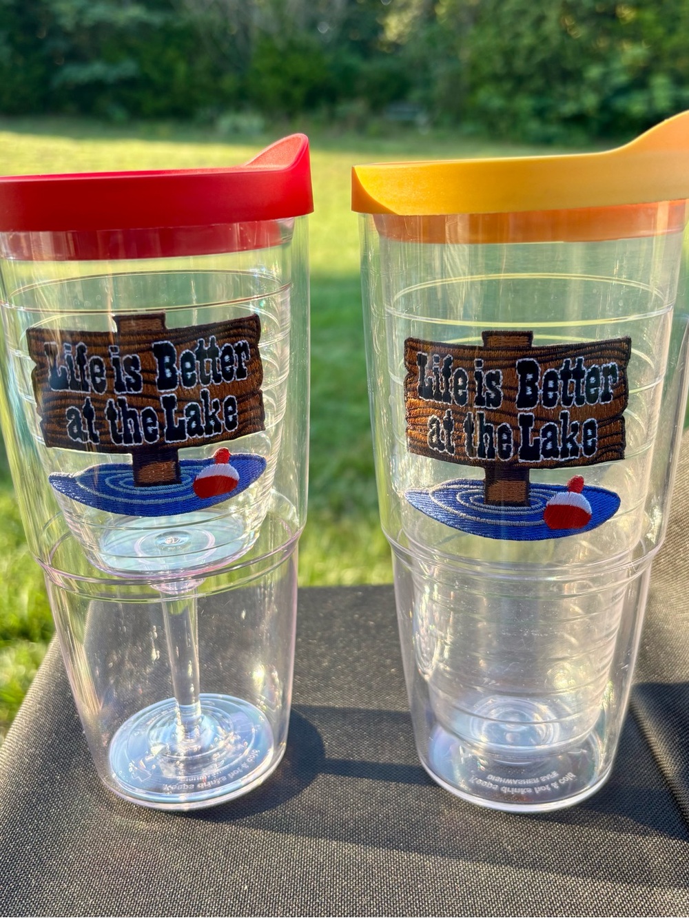 Set of 2 Tervis Tumblers “Life Is Better at the Lake” 16oz Wine Goblet /24oz